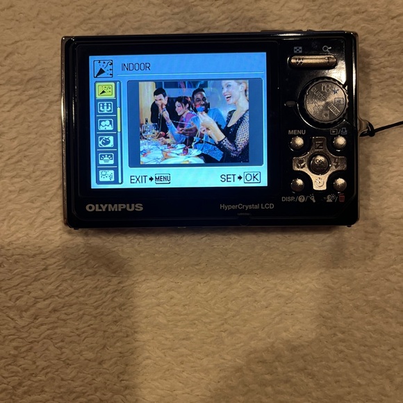 OLYMPUS Stylus 1050SW 10.1MP Digital Camera Blue 3x Zoom Charger Tested 3 Card